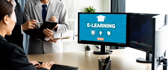E-learning website with brisk sofware for student to study online on the internet network