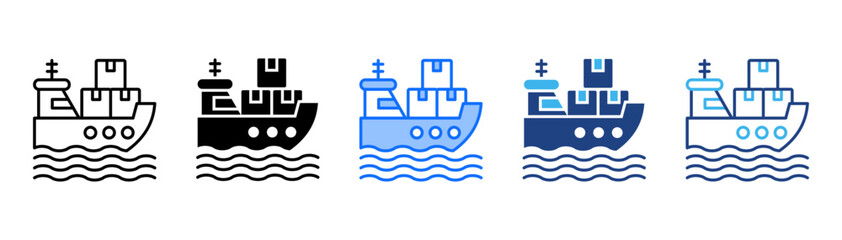 Obraz premium Shipping Icon Set With Multiple Style Collection 