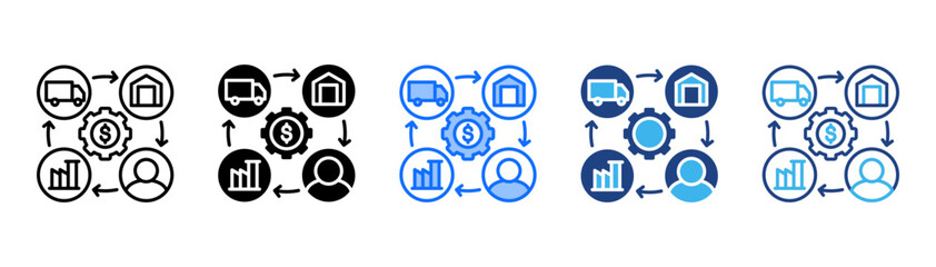 Supply Chain Management Icon Set With Multiple Style Collection 