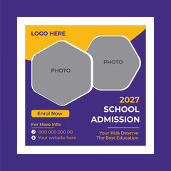 School Admission Social Media and Instagram Template
