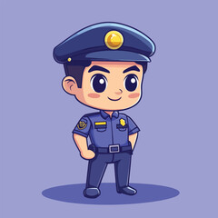 Adorable Cartoon Police Officer with Big Eyes and Uniform (4)