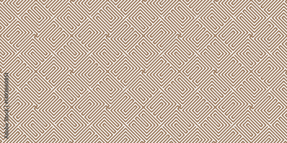 Poster geometric diagonal mocha stripe line labyrinth seamless pattern minimalist background