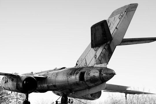 Detail of an old abandoned military plane	