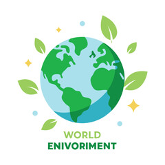 green earth with leaves