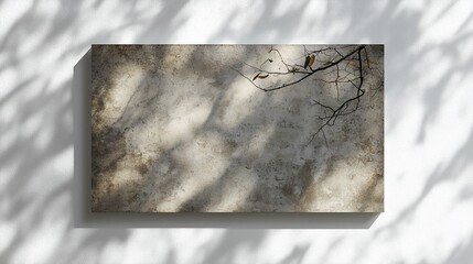 Abstract concrete wall with leaves shadow