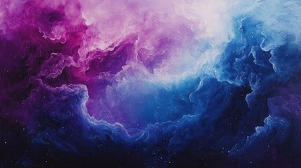 Abstract swirling clouds in shades of blue, purple, and white