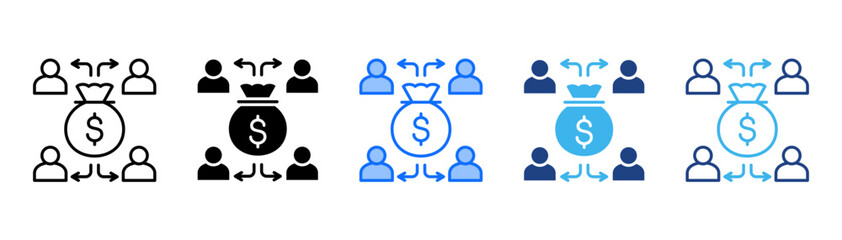 Capital Icon Set With Multiple Style Collection 