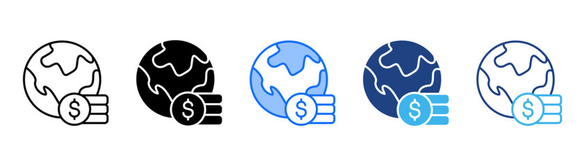 Economy Icon Set With Multiple Style Collection 