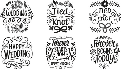 Monochrome Wedding Phrases and Quote Designs