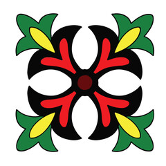 Vintage Floral Tile Design – Ornamental Geometric Pattern Art