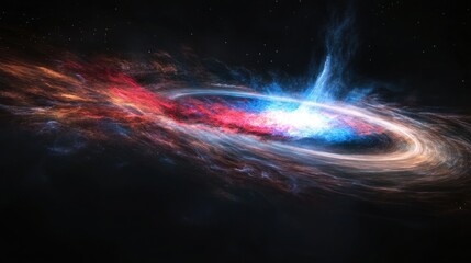 Cosmic nebula with swirling energy and light in deep space