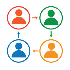 social network concept, group discussion business people icon, communication symbol