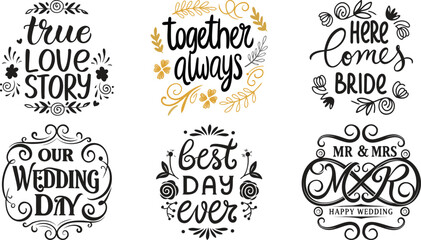 Handwritten Wedding Quotes with Decorative Flourishes