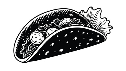 Taco Filled with Meat and Veggies