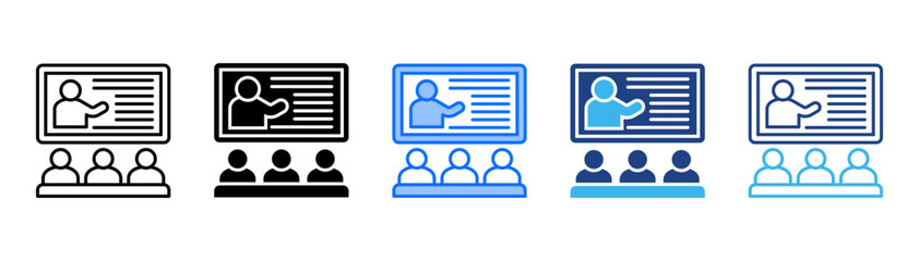 Webinar Icon Set With Multiple Style Collection 