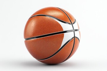 Fototapeta premium Generate a 3d stereoscopic basketball, no scene, white background, only a 3d basketball on the picture, pay attention to the details of the perfect