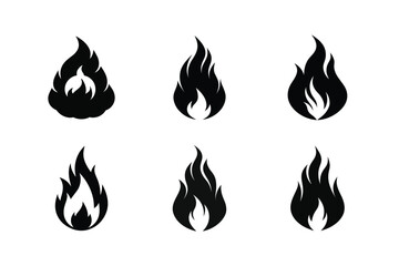 Fire Silhouette Vector Bundle – High-Quality Flame Illustrations for Designers

