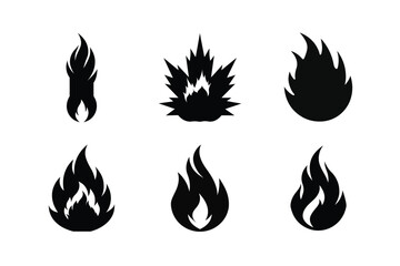 Fire Silhouette Vector Bundle – High-Quality Flame Illustrations for Designers

