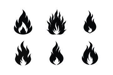 Fire Silhouette Vector Bundle – High-Quality Flame Illustrations for Designers

