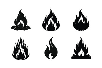 Fire Silhouette Vector Bundle – High-Quality Flame Illustrations for Designers

