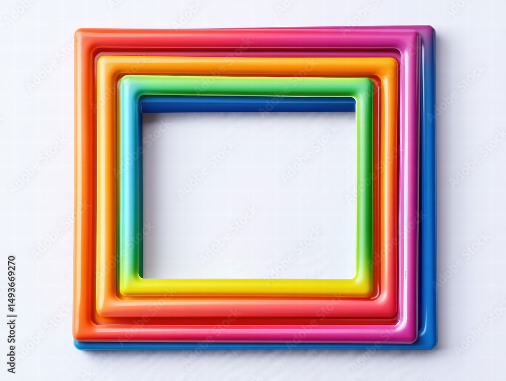 Poster chromatic cubes: a vibrant, multi-layered frame displays a spectrum of rainbow colors, creating a bo