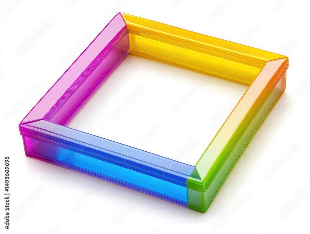 Poster abstract multicolor square: a minimalist close-up view of an abstract geometric shape, with a vibran