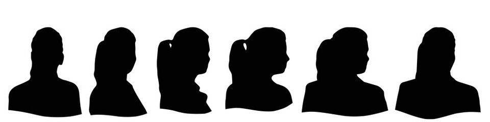 Conceptual human head isolated on white background as abstract avatar as a set or collection banner for social design concept. Human closeup anonymous faces head shot for human character illustration