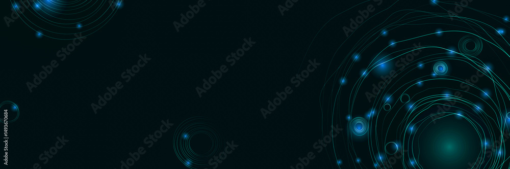 Poster abstract background with circular lines for technology presentations, ai concepts, and digital netwo
