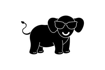 Fototapeta premium black and white cartoon illustration of elephant