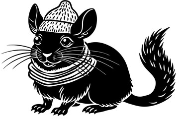 Obraz premium black and white cartoon cat