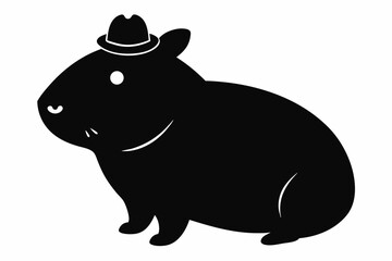 Obraz premium vector illustration of a black pig