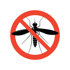 Caution sign warning about mosquitos. Red circle sign with dangerous
Danger alert sign Vector against white background.
