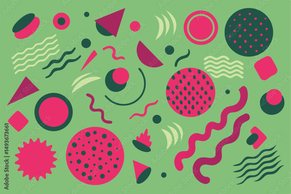 Poster abstract colorful shapes vector graphic design on a transparent background