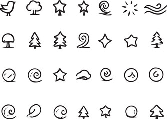 Smooth Minimalist Icon Artboard for Branding and UI Design. 