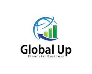 global finance logo creative arrow diagram growth market business