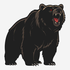 Growling Bear Silhouette – Bold Flat Vector for Logos and Tattoos