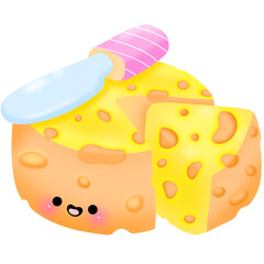 Cute kawaii cheese clipart 