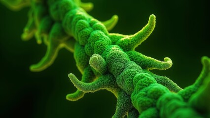 Green microscopic biological image