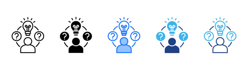 Consideration Icon Set With Multiple Style Collection 