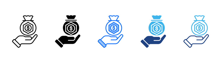 Stake Icon Set With Multiple Style Collection 