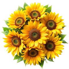 Fototapeta premium Radiant bouquet of sunflowers, capturing the essence of summer's golden glow and beauty