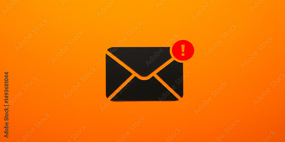 Poster urgent a new message arrives demanding your attention highlighted by a warning symbol on an on trans