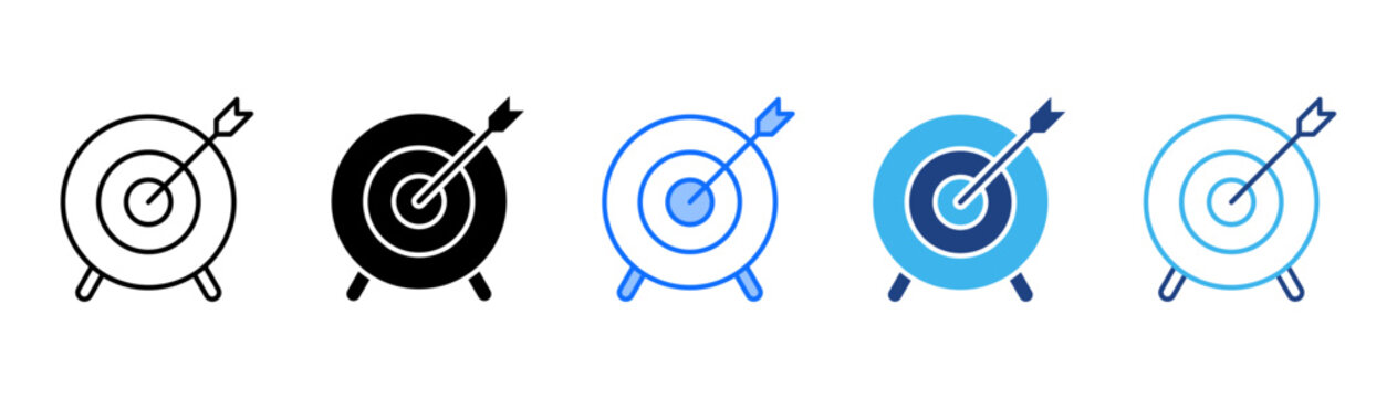 Goals Icon Set With Multiple Style Collection 