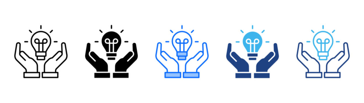 Ideas Icon Set With Multiple Style Collection 