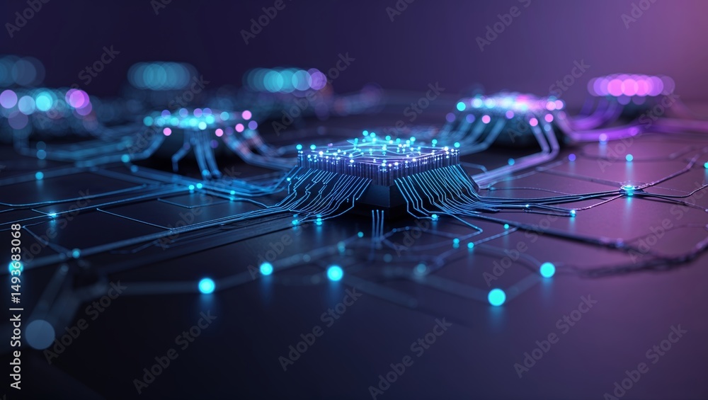 Poster exploration of advanced circuit technology in a futuristic digital environment