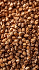 Fototapeta premium Buckwheat grains in hyperrealistic background with detailed texture