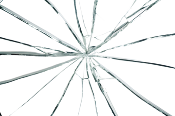 broken glass effect isolated on white background. PNG