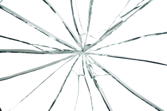 broken glass effect isolated on white background. PNG