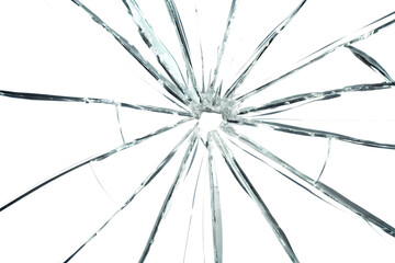 broken glass effect isolated on white background. PNG