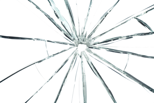 broken glass effect isolated on white background. PNG